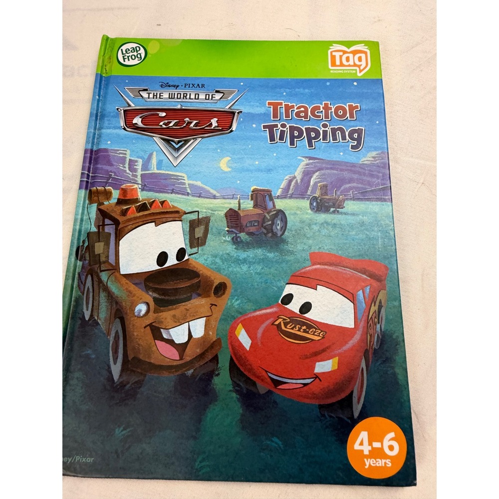 Disney Pixar Cars Tractor Tipping LeapFrog Tag Reading System Book Ages 4-6